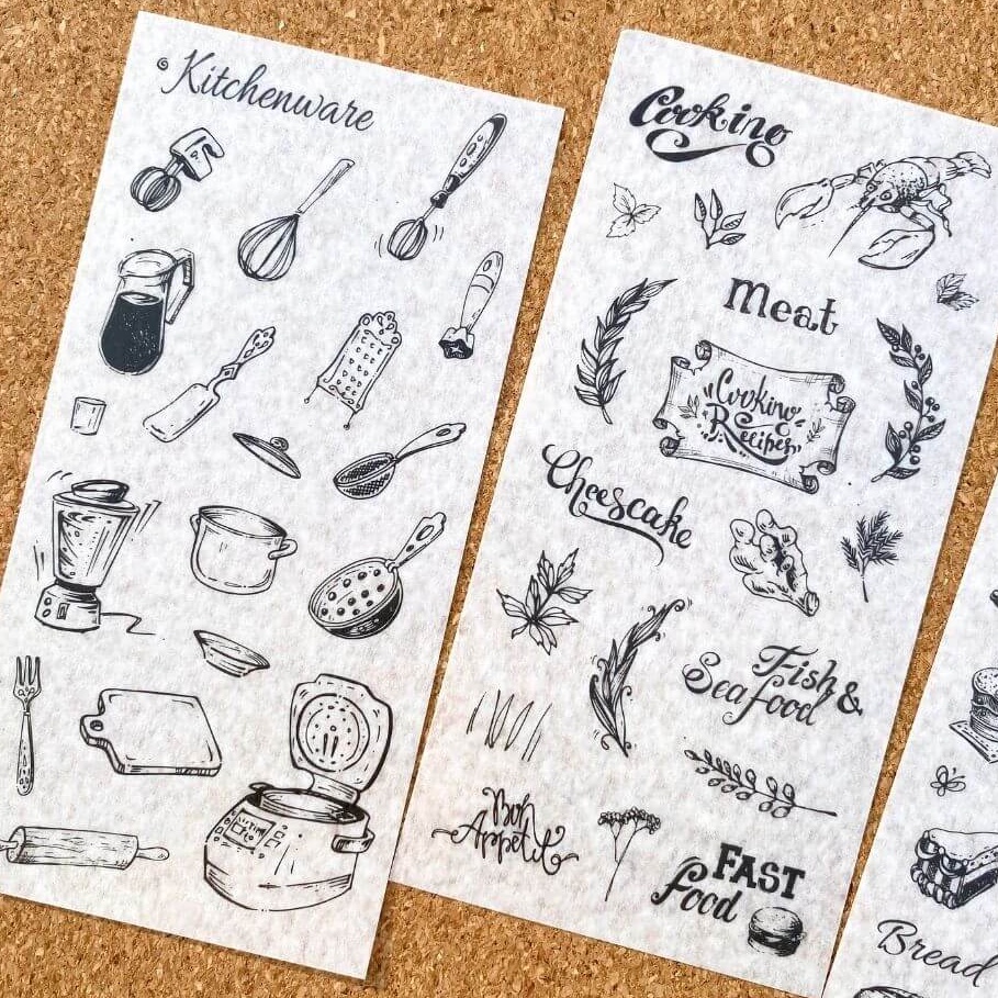 Set 3 tấm sticker dán sổ tay siêu cute nhiều chủ đề S41 Taro Stationery