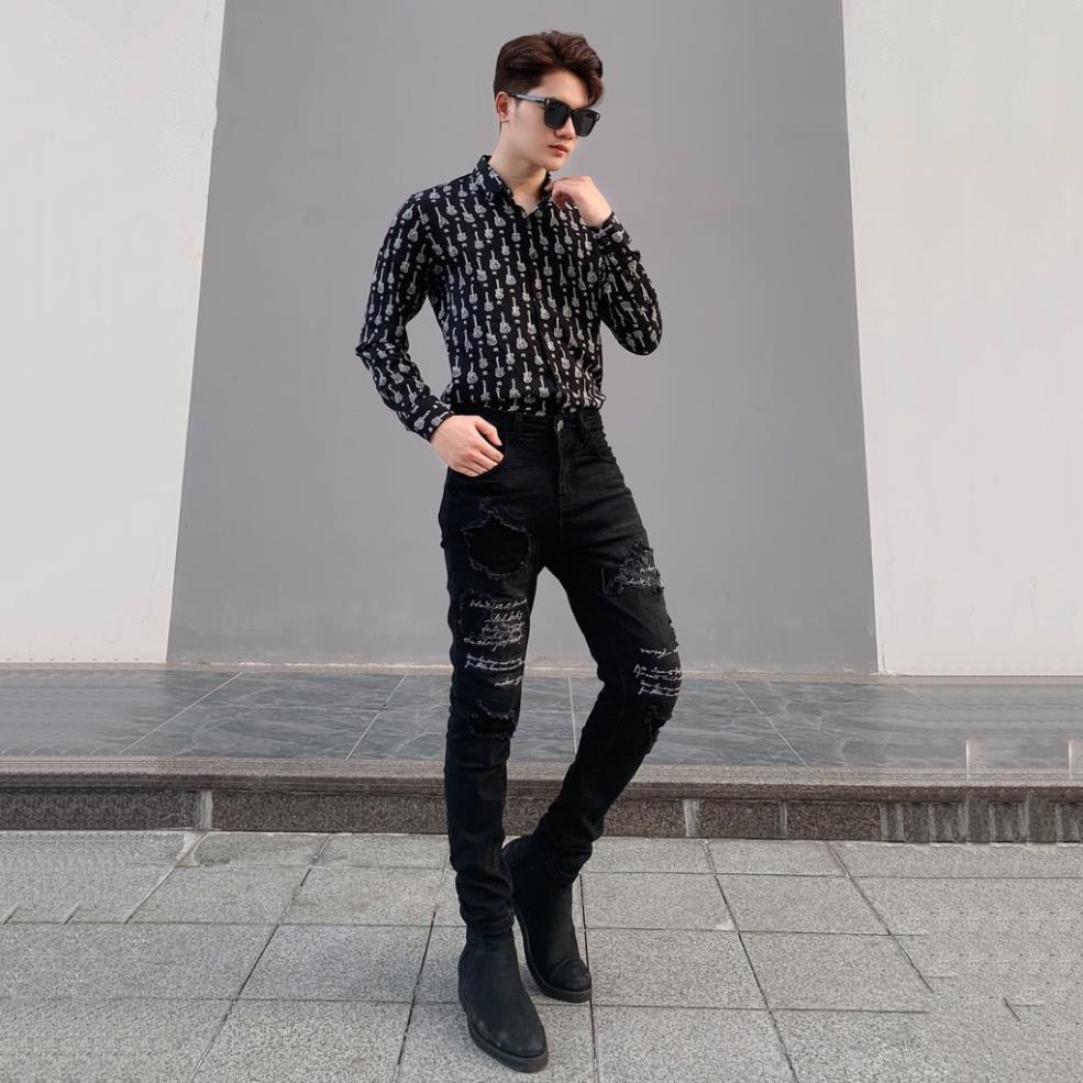 Áo sơ mi nam dài tay thời trang, sơ mi lụa đẹp công sở cao cấp họa tiết sang trọng SM769 shop44 | BigBuy360 - bigbuy360.vn