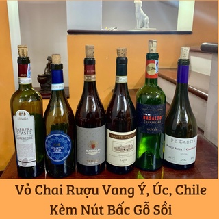 Vỏ chai rượu vang, vỏ chai rượu ngoại trang trí 750ml shopruouvanguytin.store