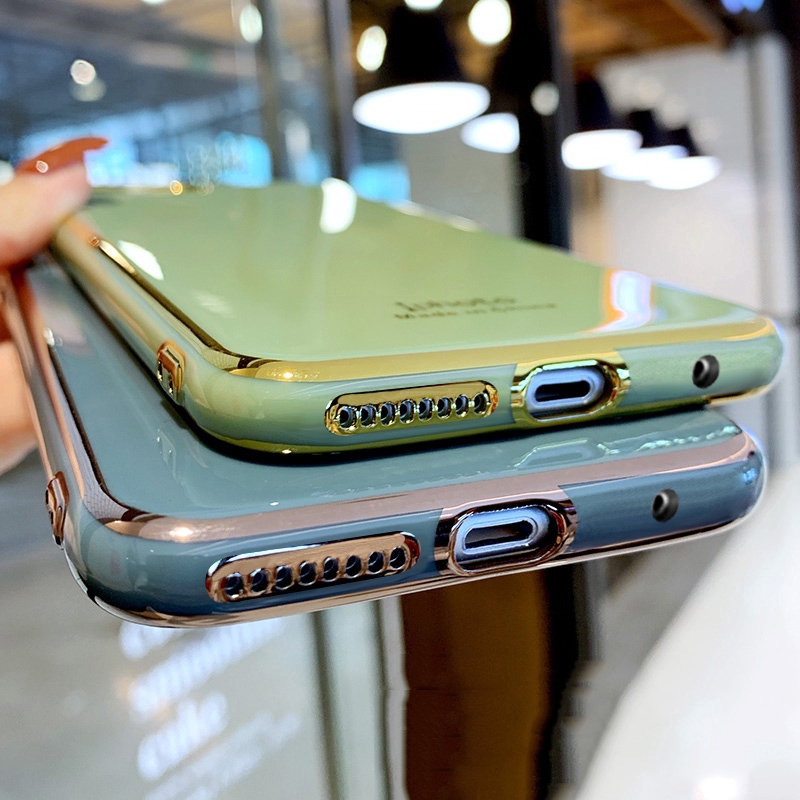 Ốp điện thoại màu trơn viền mạ vàng sang trọng cho XIAOMI MI 10 NOTE 10 LITE REDMI 10X PRO REDMI NOTE 9 PRO MAX NOTE 9S