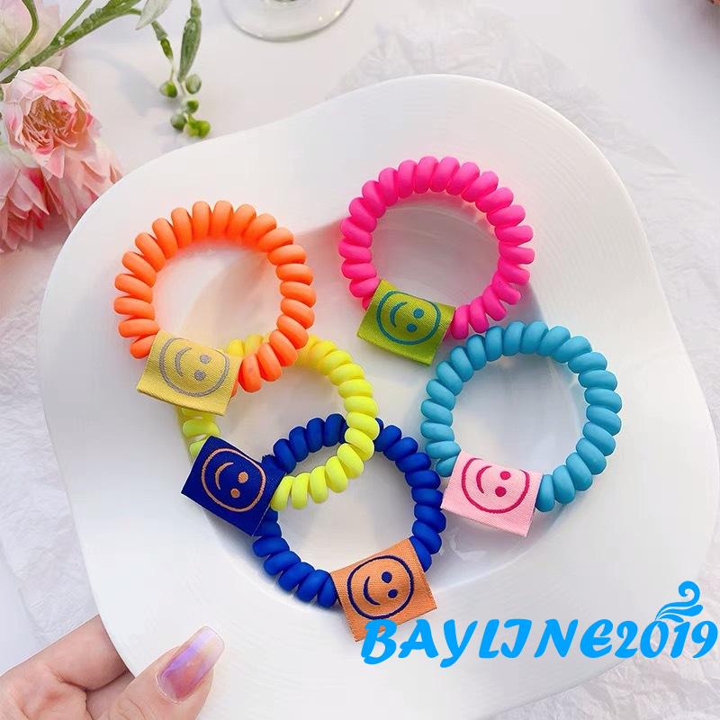 Dây buộc tóc co giãn hình mặt cười màu sắc ngọt ngào thời trang cho nữ
