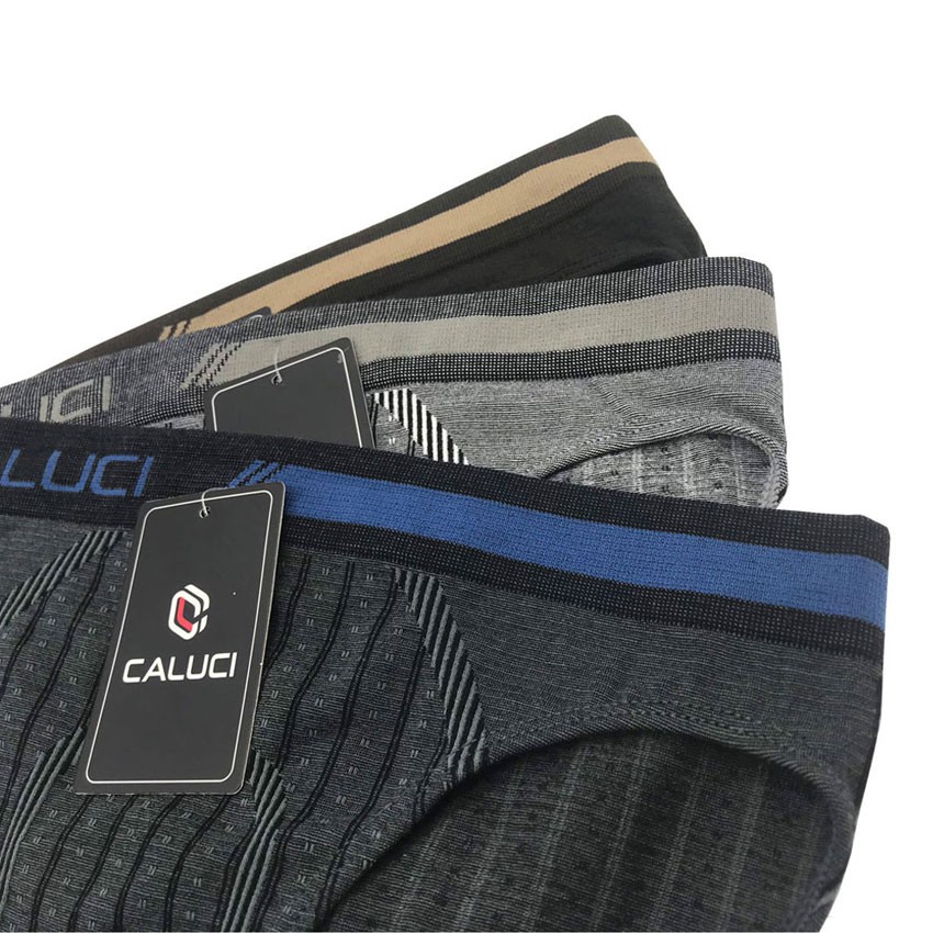 Combo 3 quần lót nam tam giác CALUCI CA01, vải Cotton mềm mại, xịp chép co giãn 4 chiều