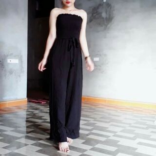 Jumpsuit cúp ngực ống rộng