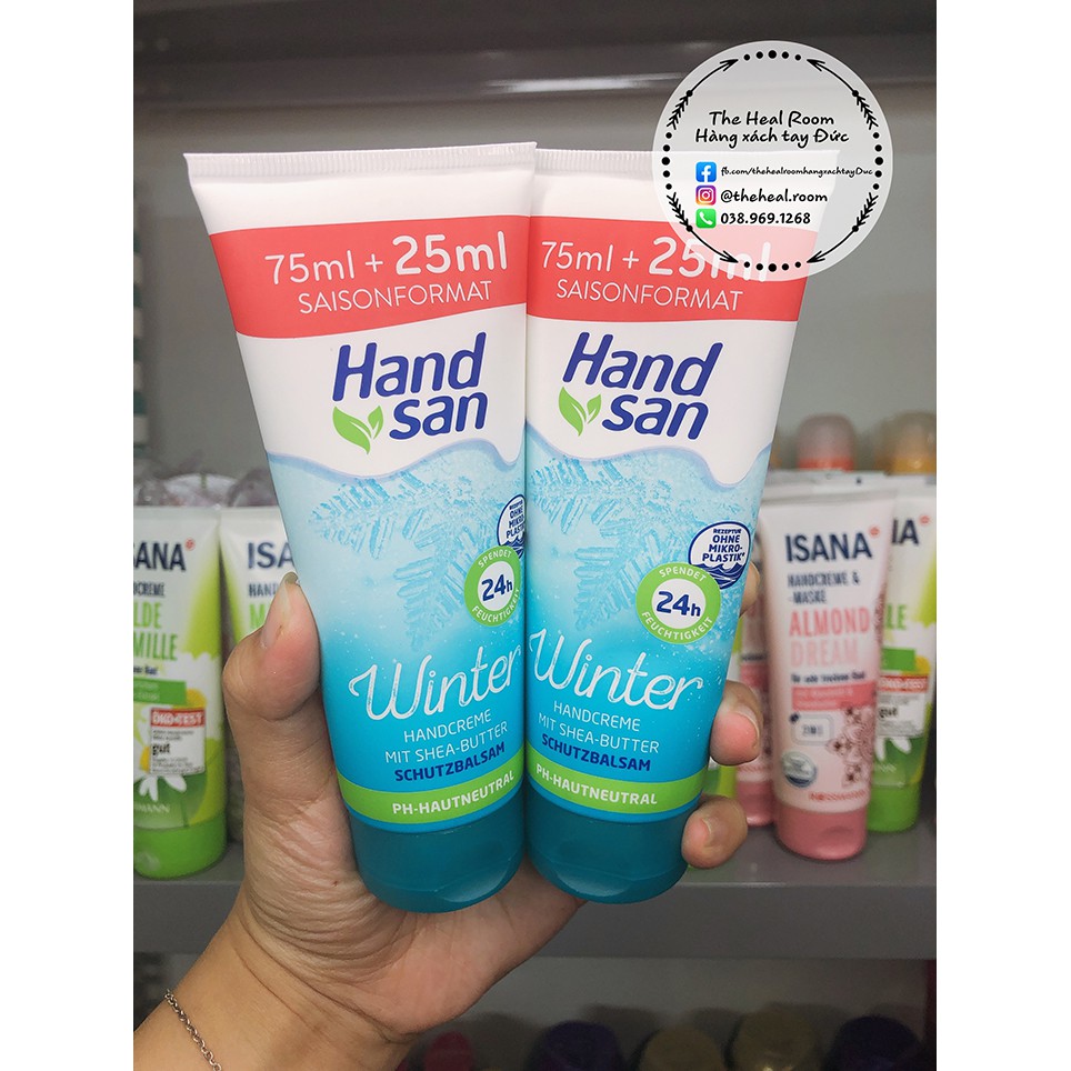 Kem tay Handsan 🍓FREESHIP🍓Handsan Mit Shea-butter 100ml dưỡng da tay mềm chống khô nẻ mùa đông [Hàng nội địa Đức]