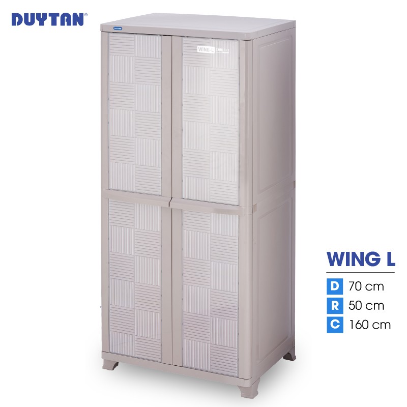 Tủ nhựa Duy Tân WING L 2 cửa - Nhiều hoa văn