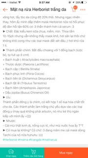 Mặt nạ rửa trắng da Herborist
