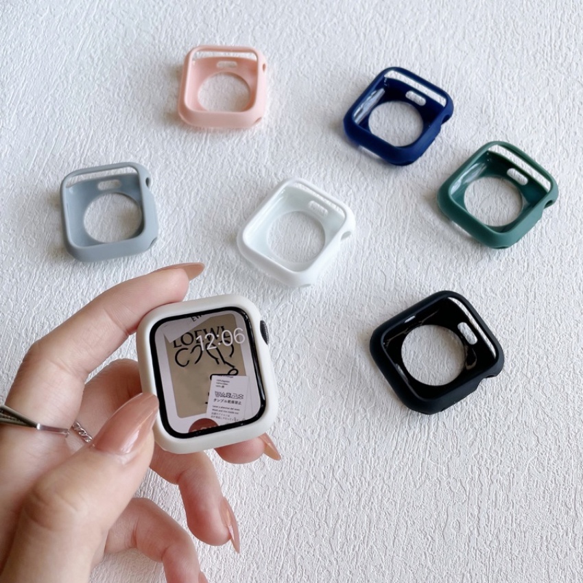 Ốp Bảo Vệ Bằng Silicon Mềm Cho iWatch 7 8 Ultra 49mm 45mm 41mm 42mm 40mm 38mm 6 SE 5 4 3 8 6 5 40 44 41mm