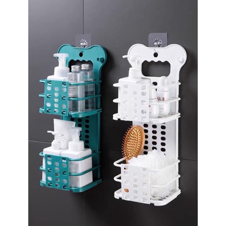 Giỏ Treo Đồ 2 Tầng Đa Năng🍀FREESHIP🍀Giỏ Đựng Đồ Dán Tường Nhà Bếp Tiện Lợi