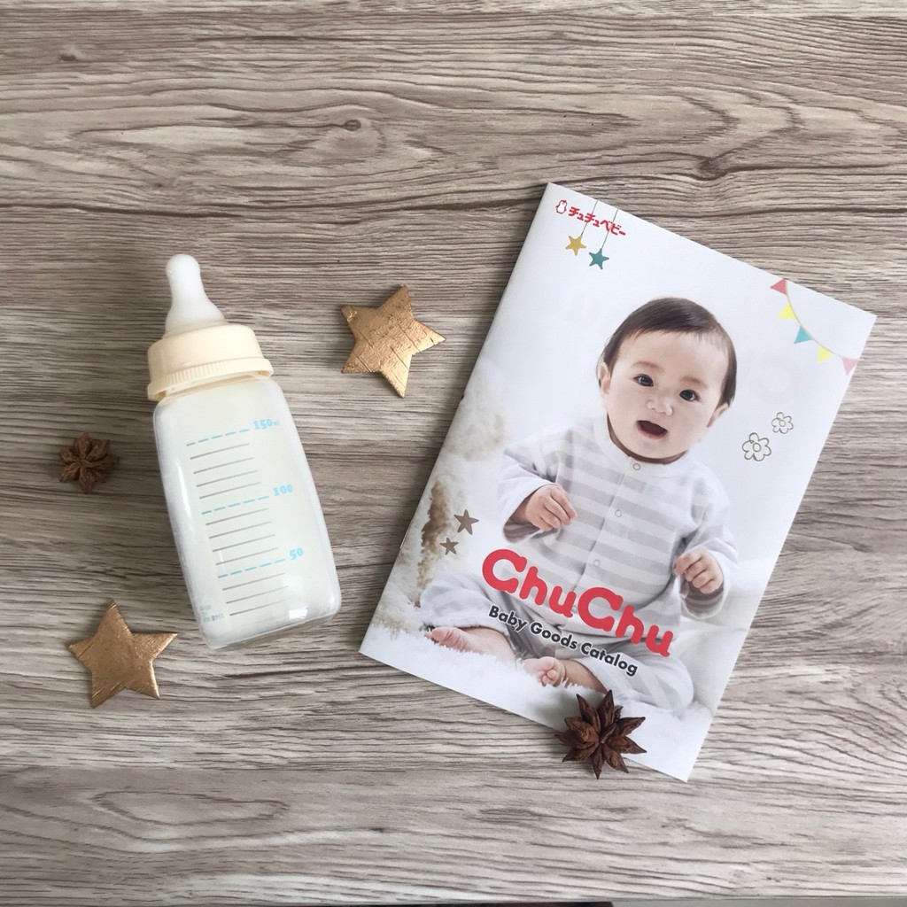 Combo bình sữa thủy tinh G-150ml  + 1 hộp núm ty silicon Chuchu Baby chính hãng [Chuchu B