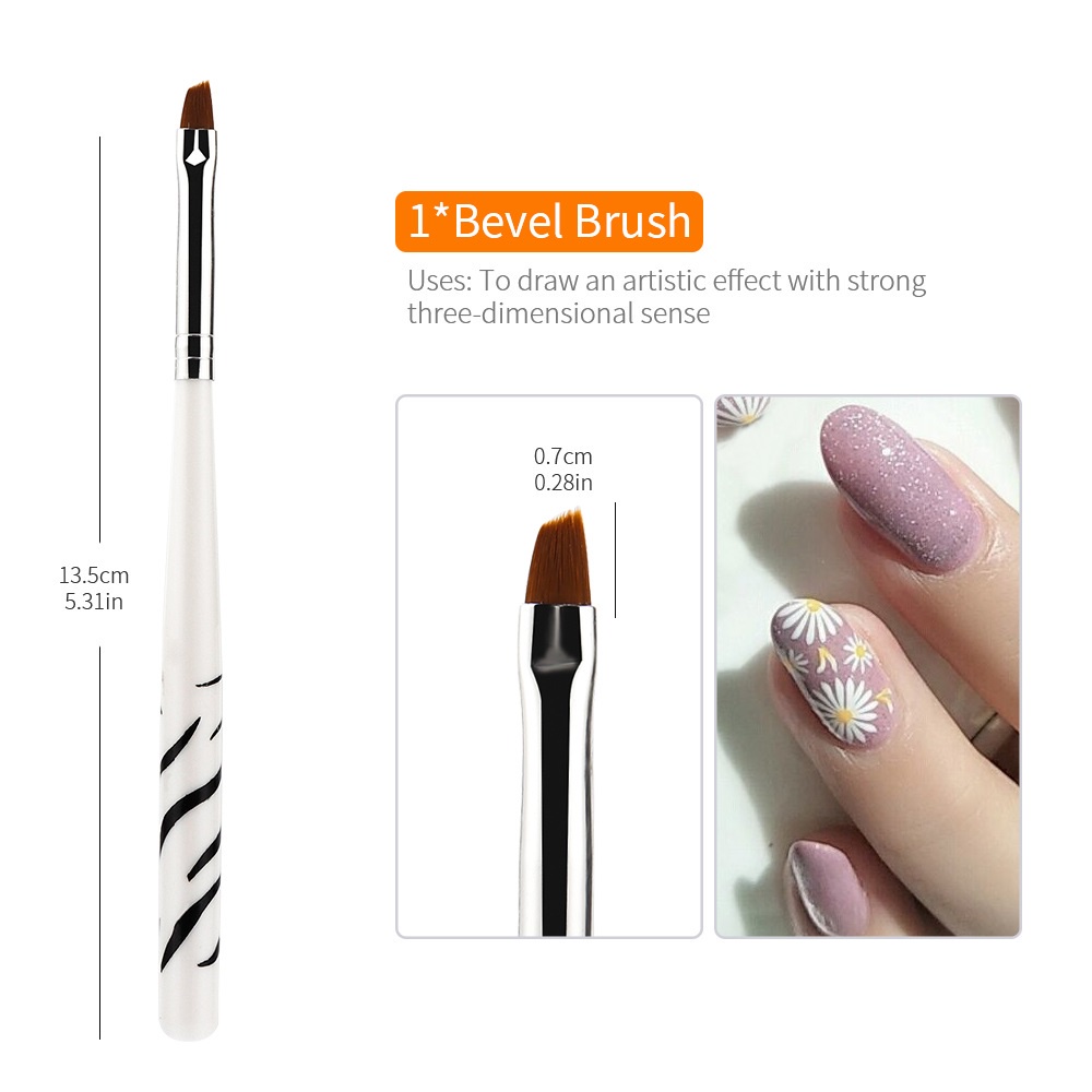 Set 8 cọ vẽ trang trí móng tay 3D nghệ thuật chuyên nghiệp