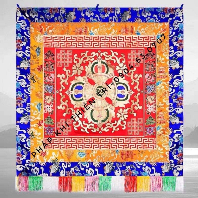 Các mẫu khăn trải bàn trang trí ban thờ , khăn treo tường loại đẹp , 5 mẫu, họa tiết mang phong cách Mật tông