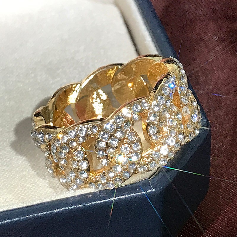 Nhẫn vàng 24K thời trang nam Nhẫn đính hôn kim cương sang trọng