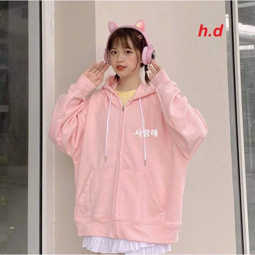 Áo khoác nỉ hoodie in chữ Hàn nhiều màu, áo jacket bomber chất nỉ form cho người tới 75kg [ Sale rẻ vô địch]