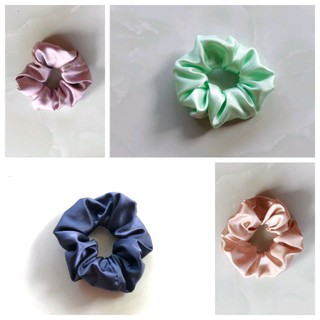 Cột tóc scrunchies mẫu trơn phi bóng