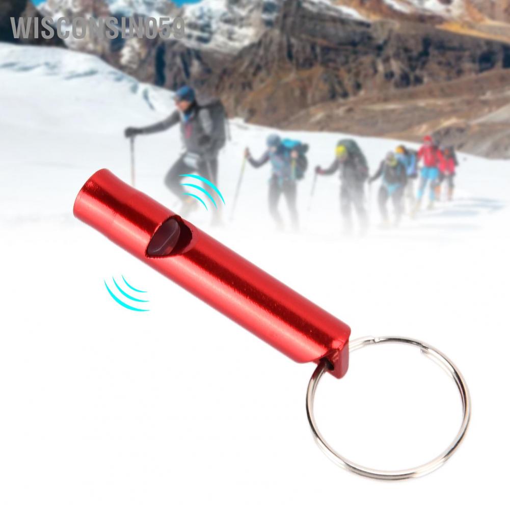 Wisconsin059 Red Emergency Survival Whistles Aluminium Alloy Rescue Whistle for Outdoor Camping Hiking