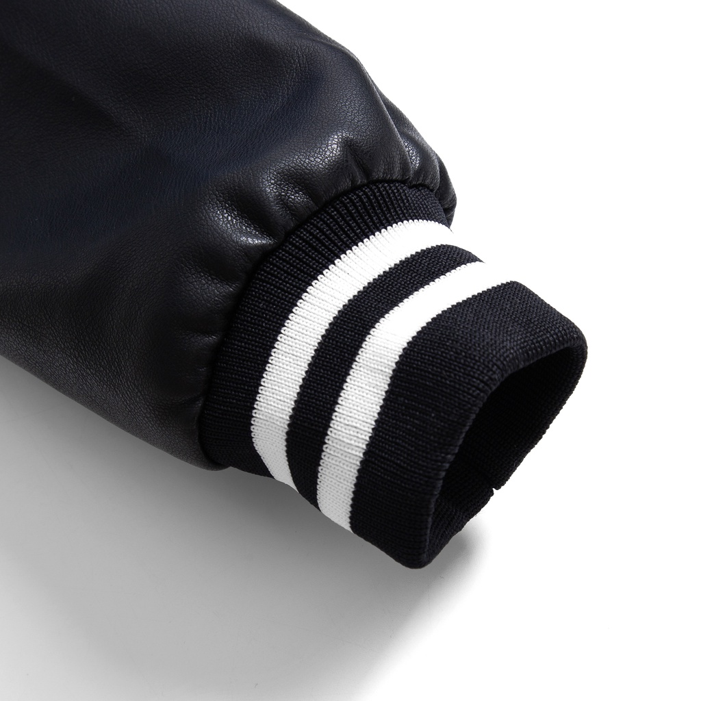 Áo khoác bomber varsity tay da , Dricco