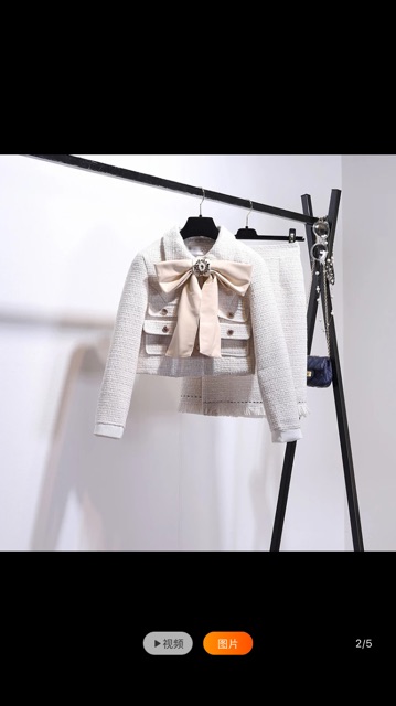 Set dạ tweet kèm nơ