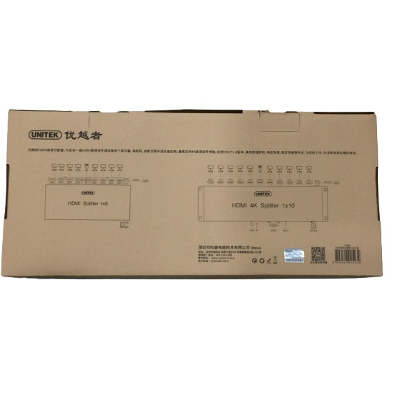 Bộ chia HDMI (1.4) 1 ra 10 màn hình cùng lúc 4Kx2K HD-4K 3D V136A UNITEK,BH 18