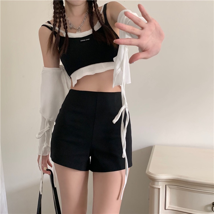 Quần đùi Xiaozhainv lưng cao thời trang mùa xuân cho nữ