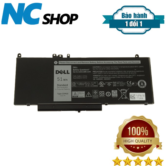 Pin laptop Dell Latitude E5450 E5550 – E5450 DÀI 51WH (ZIN) – 4 CELL