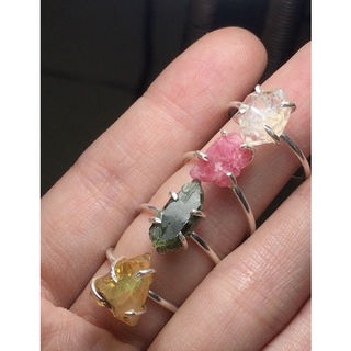 Nhẫn đá thô bạc 925 đơn giản - basic crystal silver ring