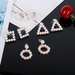 Round Triangle Pearl Pendant Necklace Full Square