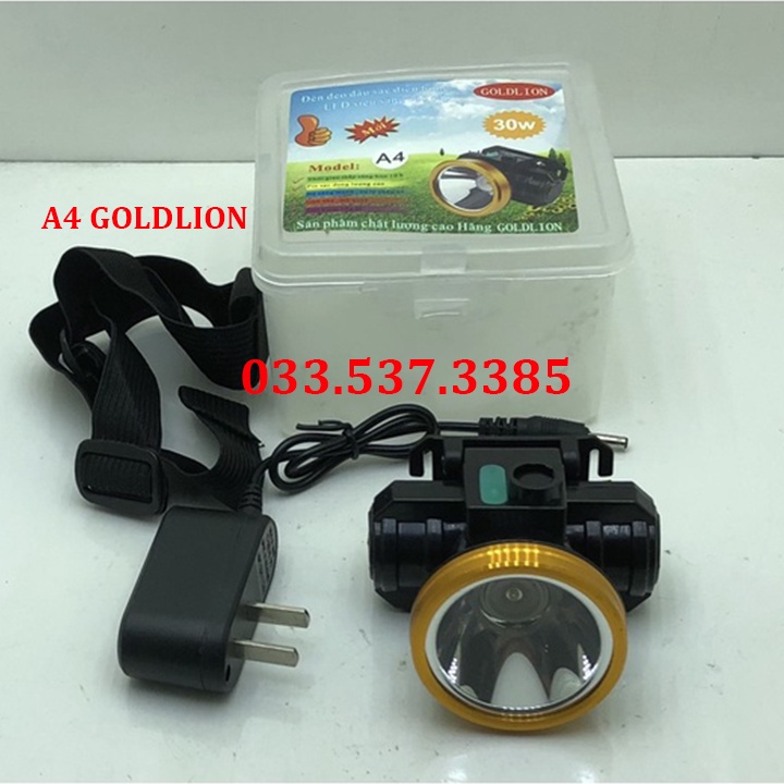 Đèn pin mini siêu sáng, đèn đeo đầu A4 GOLDLION