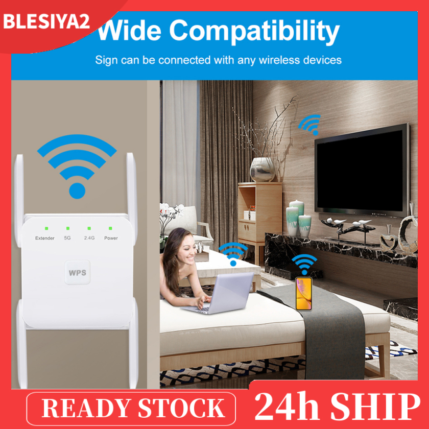 (Hàng Mới Về) Bộ Khuếch Đại Sóng Wifi Không Dây 4 Ăng Ten 1200mbps 2.4g 5g Phích Cắm Eu | BigBuy360 - bigbuy360.vn