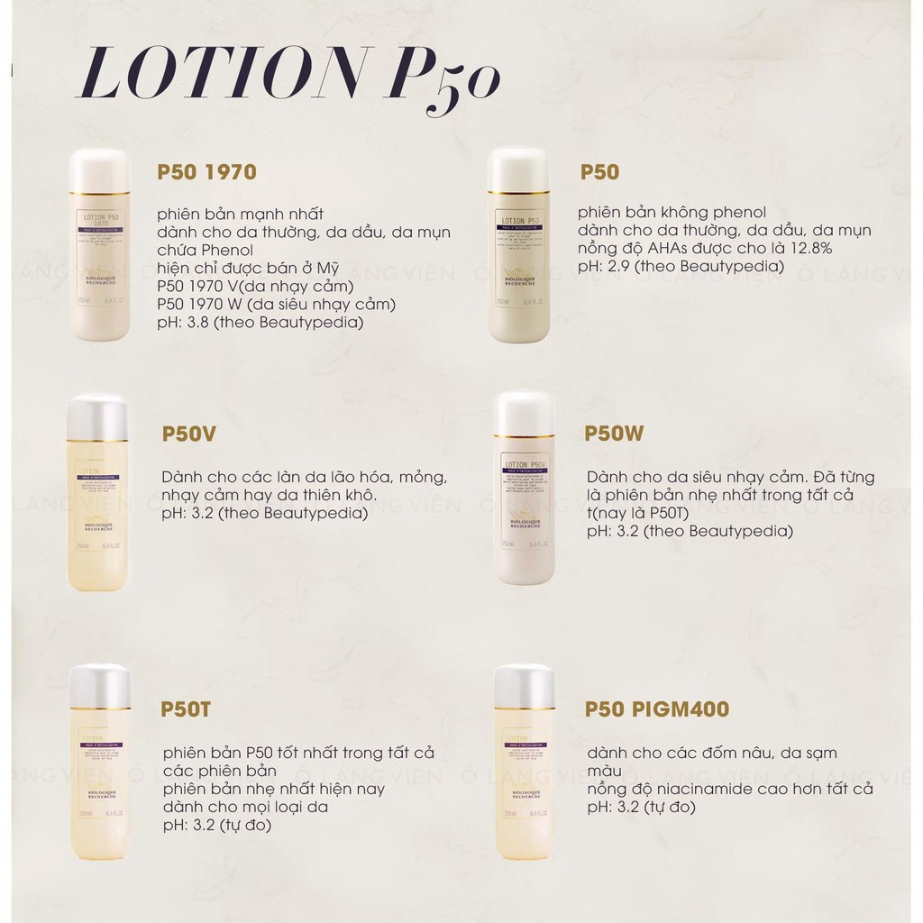 Lotion dưỡng ẩm Biologique Recherche P50V tái tạo da thiếu sức sống - Verkin Store