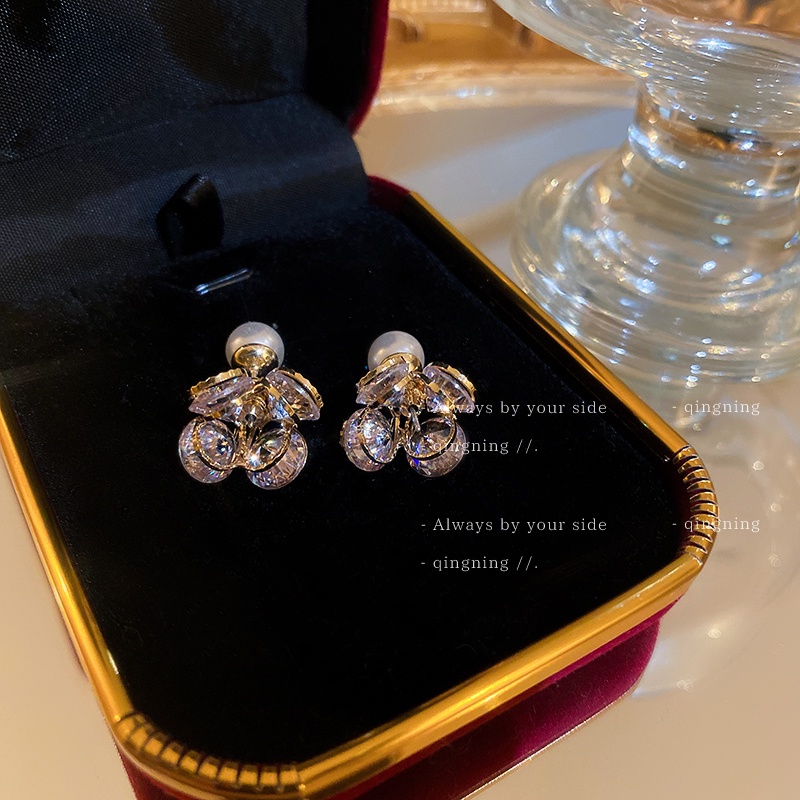 DREJEW Khuyên tai kim bạc hình lá cầu lông thiết kế thời trang Hàn Quốc