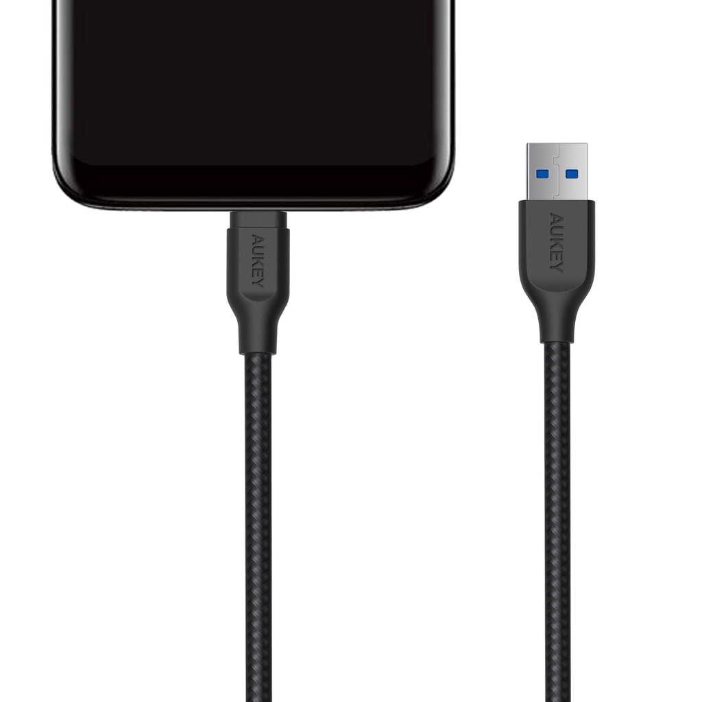 Cáp sạc nhanh AUKEY CB-AC1 3A QC3.0 Dây sạc type C 1.2m cho Samsung Xiaomi MacBook Nintendo Switch Android