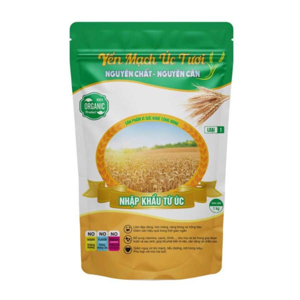 Yến Mạch Úc Tươi- Siêu Giảm Cân 3-6kg 1 bịch 100% yến mạch nguyên chất đã được cán vỡ, có thể ăn sống