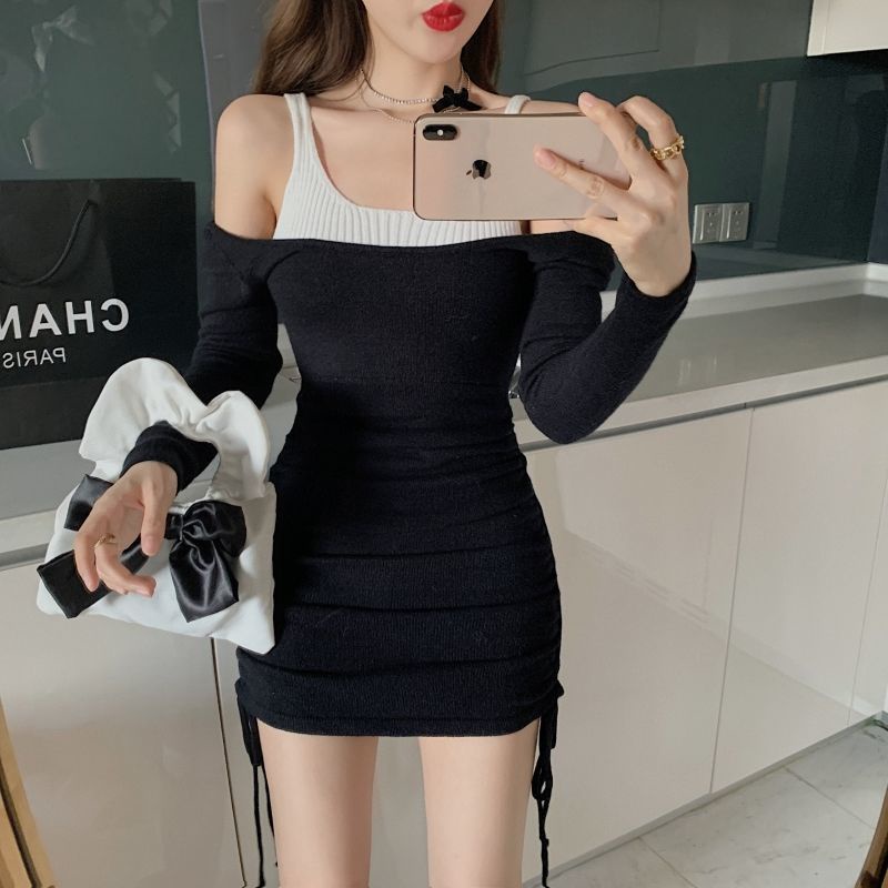 Váy Thun Len Body Có Kèm Áo Hai Dây Trắng Phía Bên Trong | BigBuy360 - bigbuy360.vn