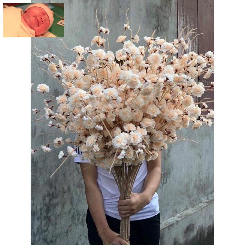 Hoa Giả- Cành Đào Râu-anh đào 1m trang trí tết,decor siêu xinh