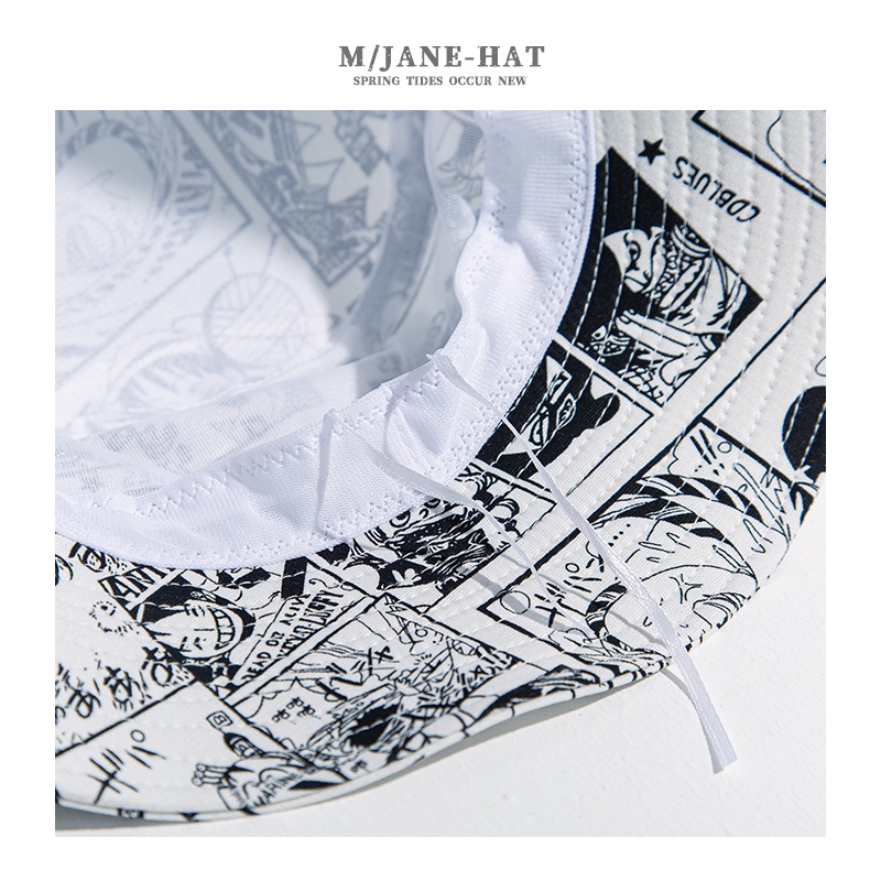 Mũ Vành Chống Nắng Phong Cách Hip Hop Thời Trang Hàn Quốc In Hình One Piece