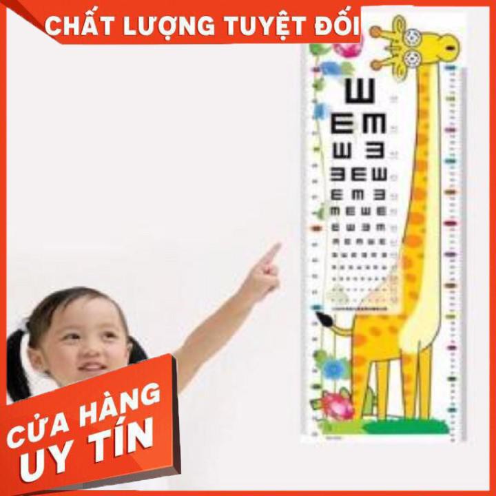 Decal Thước đo chiều cao, đo thị lực- Thước đo chiều cao cho bé, kèm dây, bút, thước đo