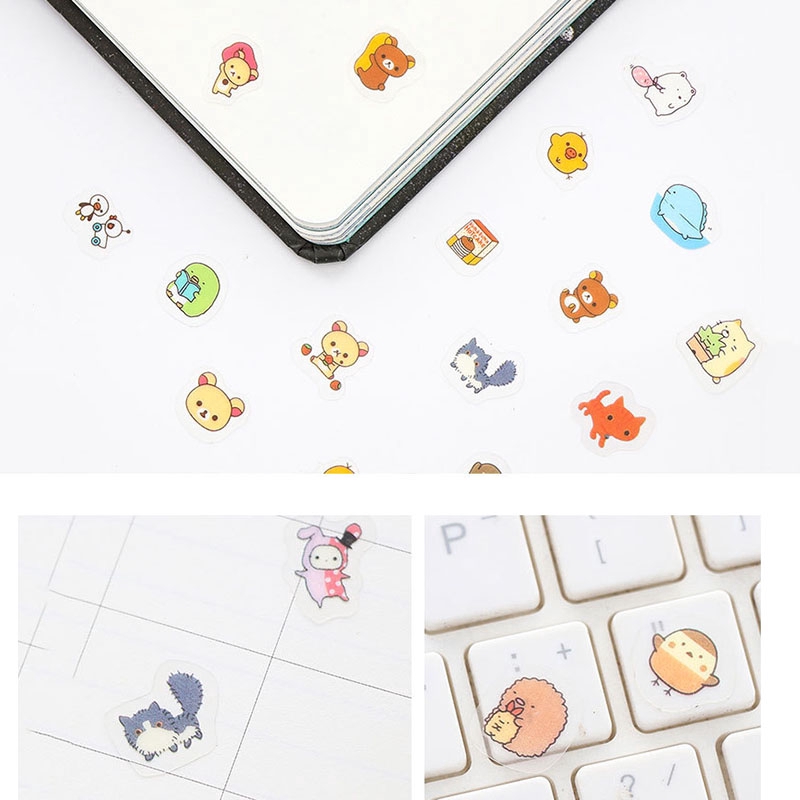 Set 80 miếng sticker hình gấu dễ thương dán trang trí sổ tay