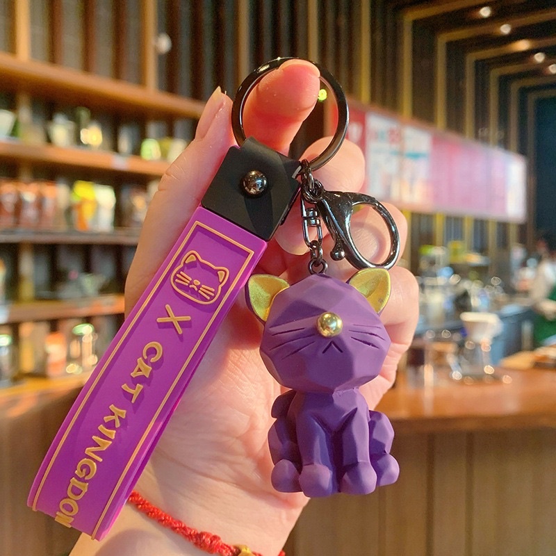 Móc khóa , Phụ kiện Túi Xách kiểu dáng  hình chú mèo  dễ thương, nhiều màu