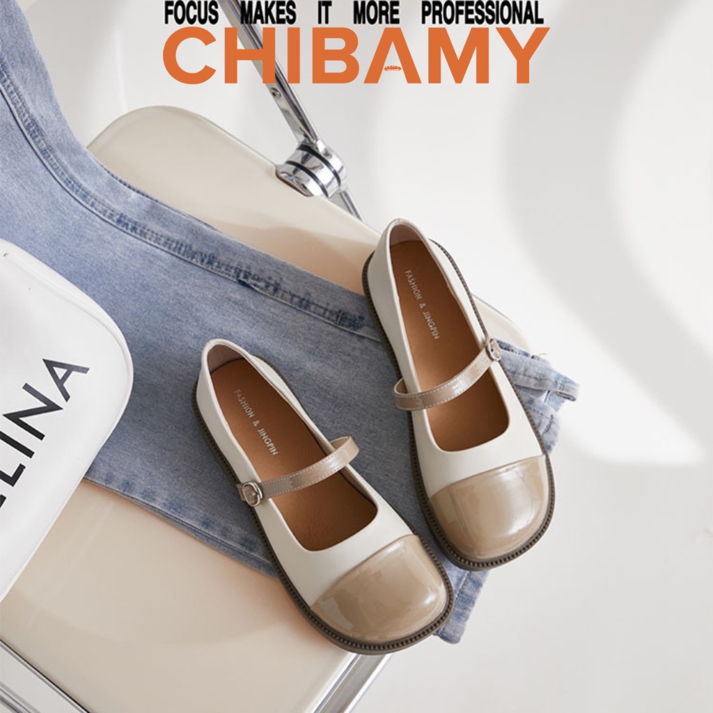 Giày búp bê Mary Jane nữ da mềm đế bệt 3cm phong cách học sinh Nhật
