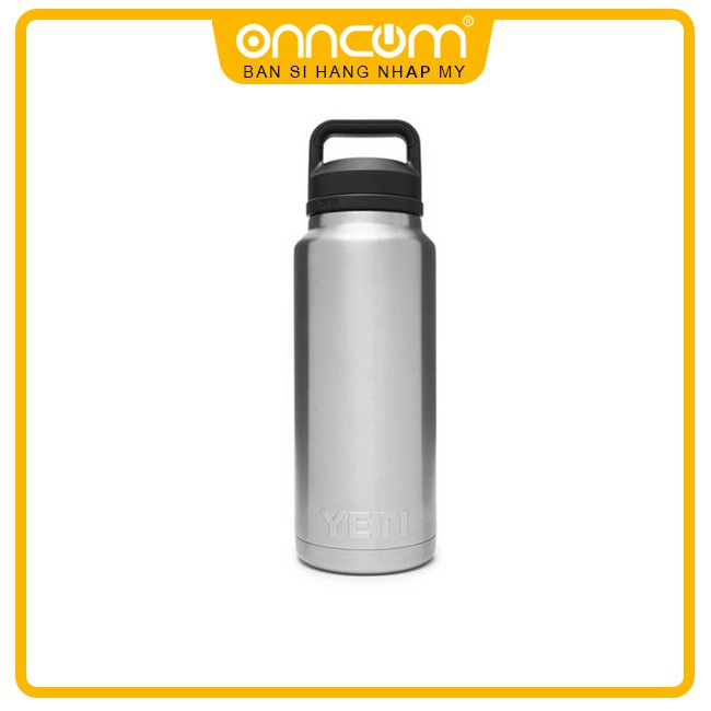 Bình Giữ Nhiệt Cao Cấp YETI Rambler 36oz (1.08L) Bottle Chug Cap - Màu Stainless