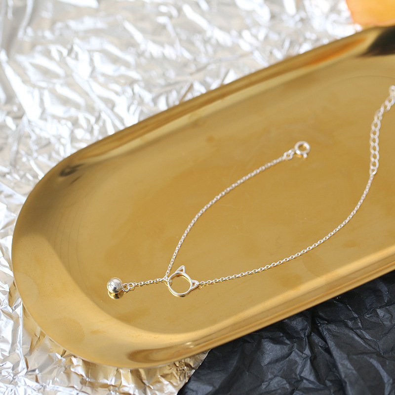 Vòng Tay Mạ Bạc Hình Mèo Xinh Xắn Dành Cho Nữ