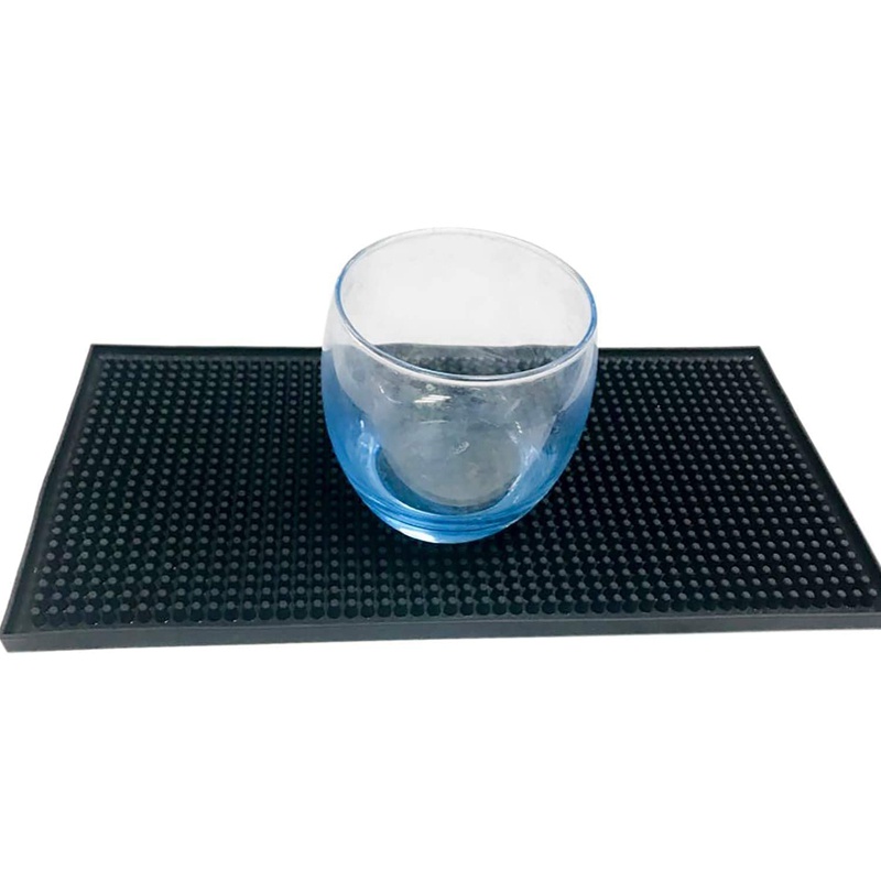 Set 3 Tấm Thảm Lót Ly Cocktail Bằng Thủy Tinh Màu Đen Kích Thước 12inch (L) x 6inch (W)