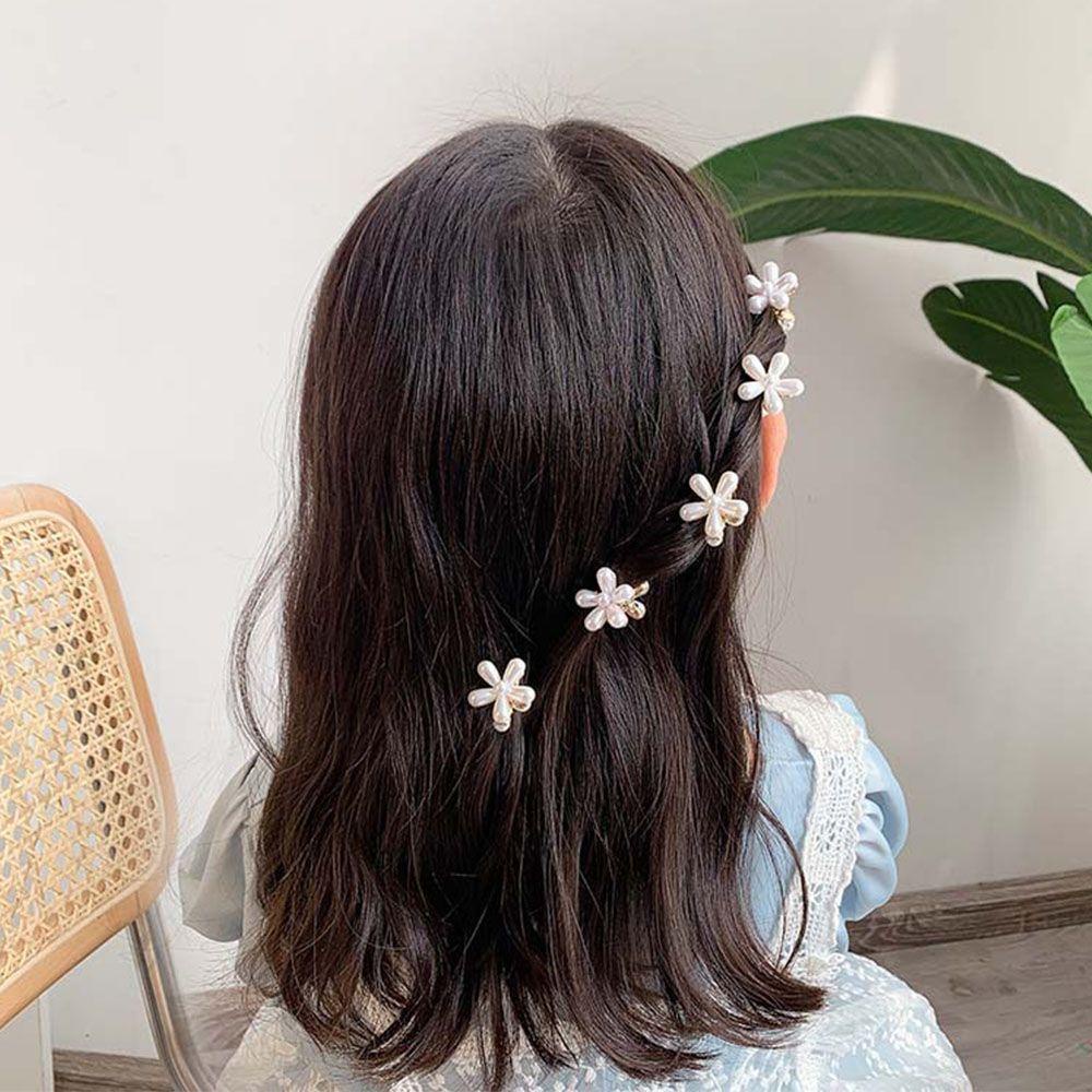 Bộ Kẹp Tóc Móng Vuốt Đính Hoa Lấp Lánh Ngọt Ngào Đơn Giản Cho Bé Gái