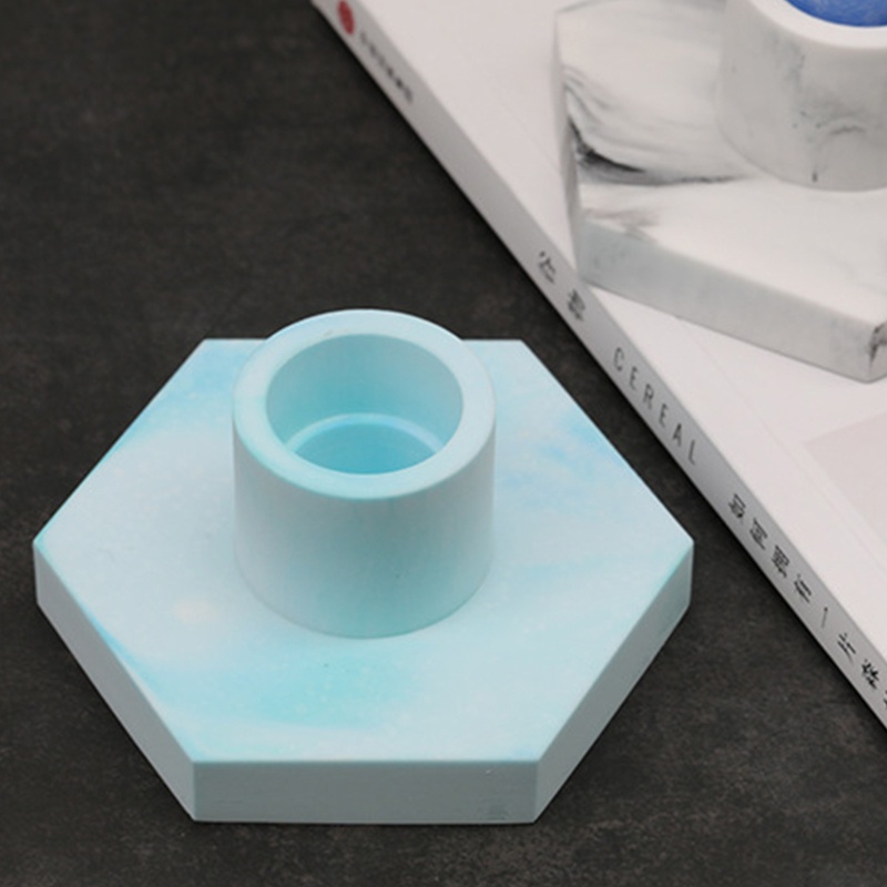 Khuôn Làm Giá Đỡ Nến Hình Lục Giác / Tròn / Tròn Bằng Silicon Đa Năng Tiện Dụng