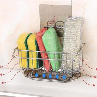 Kệ đựng miếng rửa bát inox dán tường - Giỏ inox đựng miếng rửa chén bát dán tường