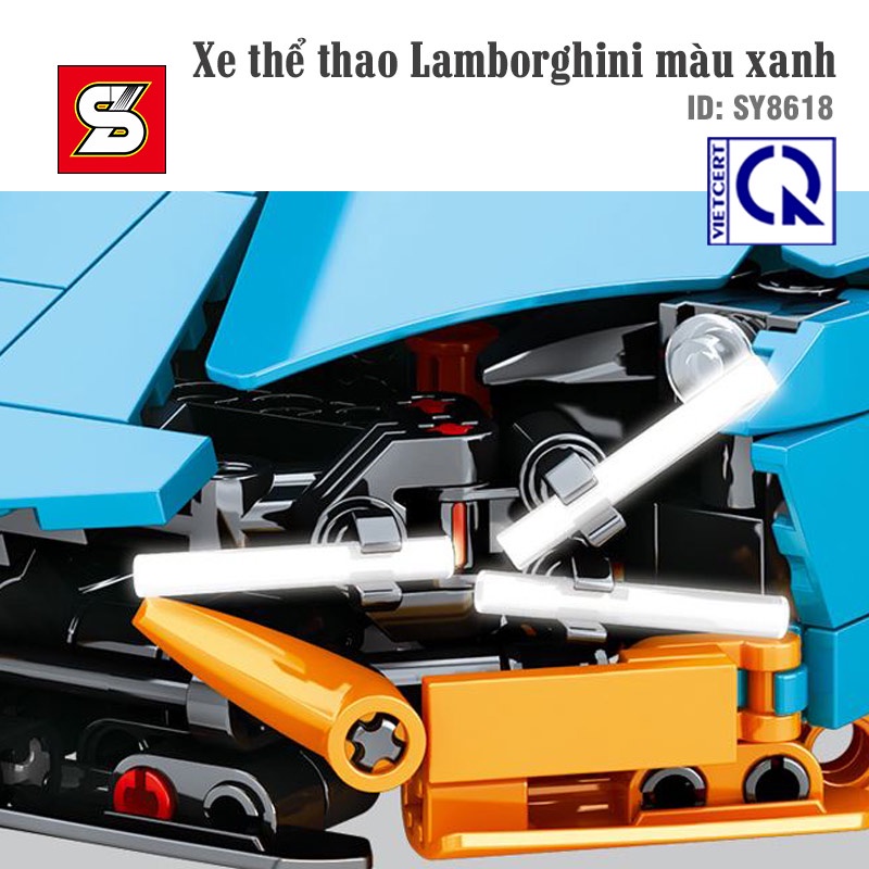 Đồ chơi Lego technic lắp ráp mô hình siêu xe Lamborghini màu xanh