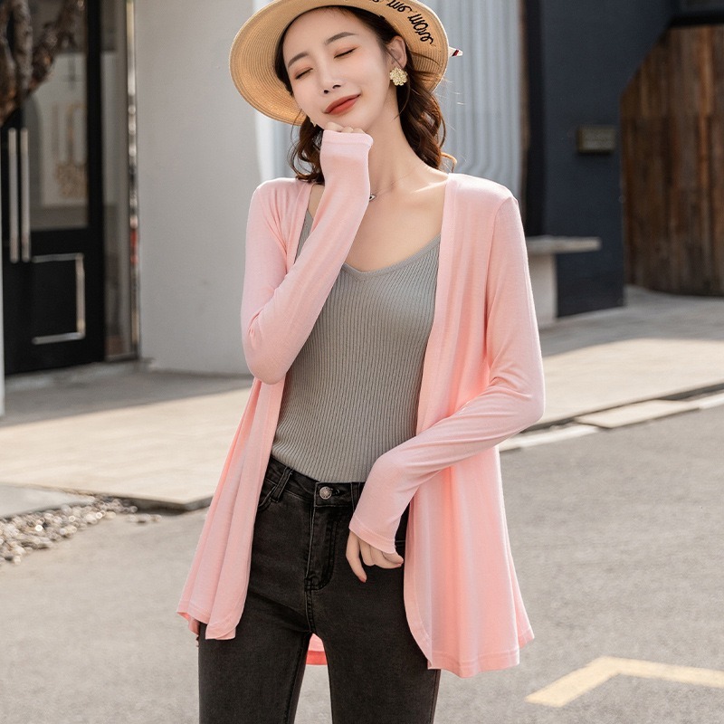 Áo Khoác Cardigan Tay Dài Size Lớn Hợp Thời Trang