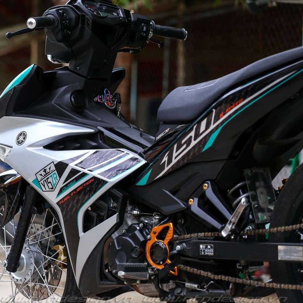 Tem Rời Ex 150 Y15ZR Xe Bạc Đen - Tem 3 Lớp - Tặng Logo - New V15