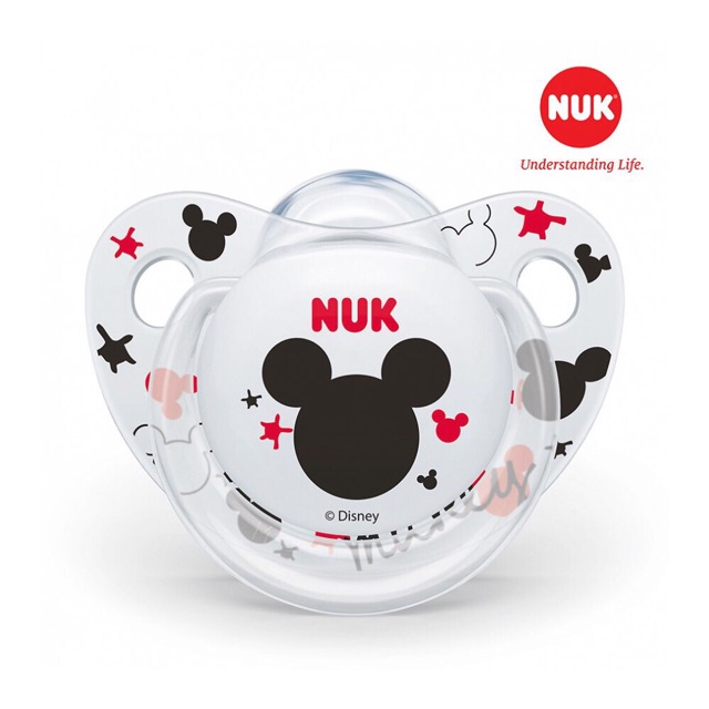 Ti giả NUK / ti ngậm NUK silicone Mickey Sleeptime bộ 2 chiếc có nắp đậy.