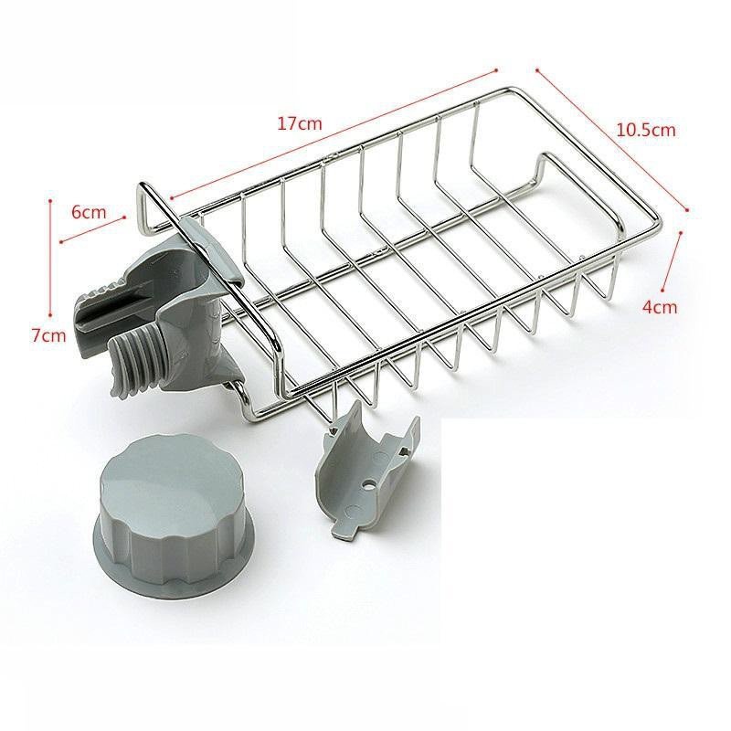 Kệ Inox Gắn Vòi Rửa Bát Để Giẻ Rửa Bát Tiện Lợi - Giá Treo Vòi Inox Đựng Đồ , Giẻ Rửa Chén Bát